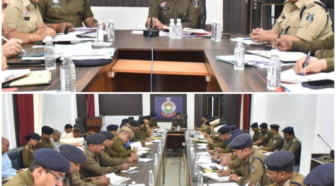 होली पर्व को शांतिपूर्ण संपन्न कराने हेतु वरिष्ठ पुलिस अधीक्षक विजय अग्रवाल द्वारा जिले के अधिकारियों की बैठक