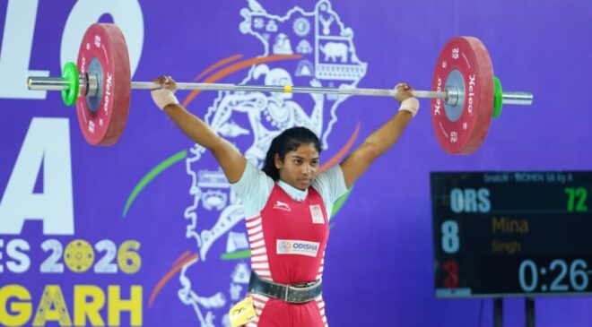 58 किग्रा महिला वेटलिफ्टिंग में अरुणाचल की अनाई वांग्सू ने जीता स्वर्ण